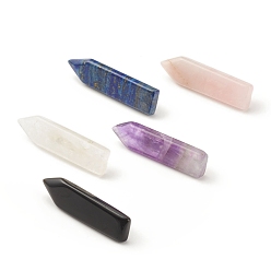 Mixed Stone Natural Gemstone Sword Lapel Pin, Badge for Backpack Clothes, Stainless Steel Color, 51.5~54.5x12.5~13.5x5.5~6mm, Pin: 0.9mm