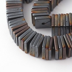 Antique Bronze Plated Electroplated Non-magnetic Synthetic Hematite Beads Strands, Half Plated, Square Heishi Beads, Thin Slice Beads, Antique Bronze Plated, 6x6x1mm, Hole: 0.8mm, about 381pcs/strand, 14.96 inch(38cm)