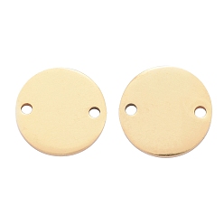 Golden 201 Stainless Steel Links Connectors, Manual Polishing, Flat Round, Golden, 12x1mm, Hole: 1mm