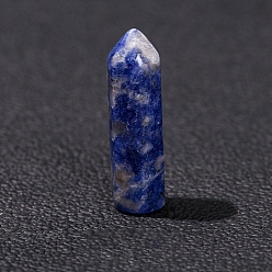Punto Piedra Azul Decoración de exhibición de jaspe de punto azul natural, varitas de piedra curativa, para reiki chakra terapia de meditación decos, hexágono prisma, 8x8x32 mm