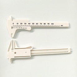White Plastic Sliding Gauge Mini Vernier Caliper, Single Scale, White, 16.3x5.8x0.6cm, Measuring Range: 10cm