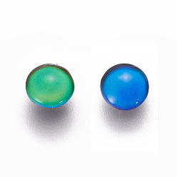 Colorful Glass Cabochons(Color will Change with Different Temperature), Mood Cabochons, Half Round, Colorful, 6x3mm