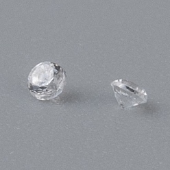 Clear Cubic Zirconia Cabochons, Grade A, Faceted, Diamond, Clear, 1.7mm