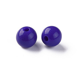 Dark Slate Blue Opaque Acrylic Beads, Round, Dark Slate Blue, 8x7mm, Hole: 2mm, about 111pcs/500g