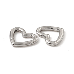 Stainless Steel Color 201 Stainless Steel Linking Ring, Heart, Stainless Steel Color, 13x15x1.5mm, Inner Diameter: 6x11mm
