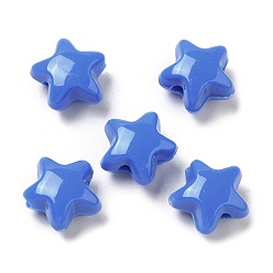Bleu Royal Perles acryliques opaques, étoiles, bleu royal, 11x11.5x7mm, Trou: 2mm, environ1245 pcs / 500 g