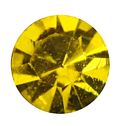 Citrine Séparateurs perles en verre avec strass en laiton, Grade a, sans nickel, de couleur métal argent, carrée, citrine, 6x6x3mm, Trou: 1mm