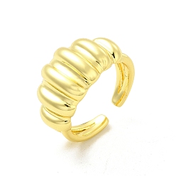 Light Gold Кольцо-манжета из латуни с круассаном для женщин, золотой свет, внутренний диаметр: 17 мм