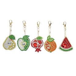 Fruit Kits de décoration de pendentif de peinture de diamant diy, y compris la décoration pendentif en acrylique, strass de résine, stylo collant diamant, plaque de plateau et pâte à modeler, fruit, 76x58x2mm