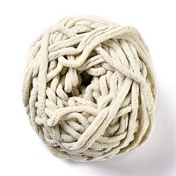 Бледно-Золотистый Мягкая пряжа для вязания крючком, толстая пряжа для шарфа, пакет, изготовление подушек, бледно золотарник, 7~8 мм, 65.62 ярд (60 м) / рулон