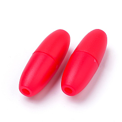 Красный Пластиковые застежки отколовшиеся, для резиновых силиконовых прорезывающих ожерелий, красные, 24x9 мм, отверстие : 2.5 мм