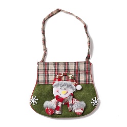 Snowman Cloth Candy Bags, Christmas Cartoon Candy Gift Bags for Christmas Gift Packaging, Snowman, 34~35cm, Bag:15.3~15.5x18.5~19x0.4cm