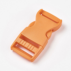 Orange Foncé Pp plastique boucles latérales, fermoirs de bracelet de survie, orange foncé, 65x32x12mm, Trou: 4x25mm