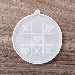 Cœur Moules à pendentif en silicone saint valentin, moules de résine, pour fermoirs porte-clés fabrication artisanale, motif de coeur, 89x83x5mm, Trou: 2.5mm, diamètre intérieur: 80x87 mm