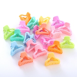 Mixed Color Plastic Claw Hair Clips, with Iron Findings, for Girls, Mixed Color, 24~30mm