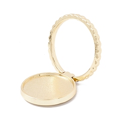 Light Gold Держатель кольца для мобильного телефона из цинкового сплава, для diy уф смолы, эпоксидная смола, 360 поворот на градус, держатель подставки для пальцев, плоско-круглые, золотой свет, лоток : 25 мм, 3.4x0.4 см