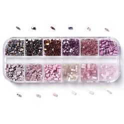 Фиолетовый 12 цветная бусина миюки полутила, японский бисер, 2 отверстие, разнообразные, фиолетовые, 5x2.3x1.9 мм, отверстие : 0.8 мм, 12 цветов, о 75шт / цвет, 900 шт / коробка