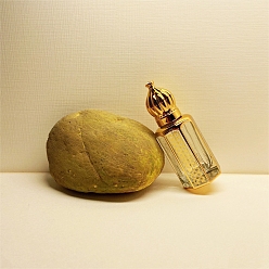 Vara de Oro Botellas de bola de rodillo de vidrio de estilo árabe, botella recargable de aceite esencial, para el cuidado personal, vara de oro, 2.6x7.5 cm, capacidad: 12 ml (0.4 fl. oz)