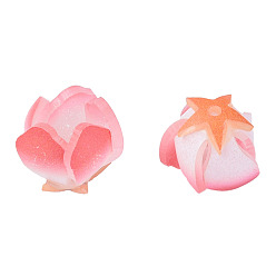Светло-Коралловый Пластиковые шарики, цветок, свет коралловый, 18x15x14 мм, отверстие : 1 мм