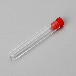 Roja Botellas selladas transparentes, para guardar agujas, recipiente de plástico para guardar agujas, herramienta de costura, rojo, 100x15 mm