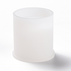 Ivoire Moules en silicone pour bougeoir bricolage, moules en plâtre de ciment de béton, moule de petits pots succulents bricolage, colonne, blanc crème, 62x61mm, diamètre intérieur: 52 mm