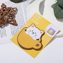 Gold Cartoon Cup with Cat Memo Pad Sticky Notes, Sticker Tabs, for Office School Reading, Gold, 70x68mm, 30 sheets/book