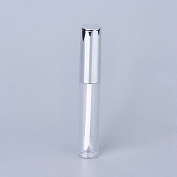 Silver 10ml PET Plastic DIY Empty Lip Glaze Containers, Lip Gloss Tube, Lip Balm Tube, with Cap, Silver, 10.6x1.6cm, Capacity: 10ml(0.34 fl. oz)