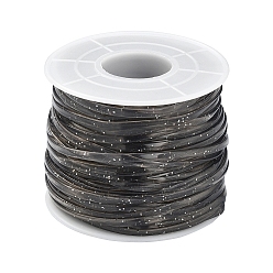 Slate Gray PVC Synthetic Rubber Cord, No Hole, with Glitter Powder and Spool, Flat, Slate Gray, 2.3x0.8mm, about 27.34 Yards(25m)/Roll