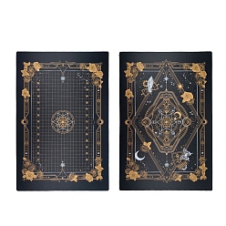 Negro Tapete de corte de plástico, tabla de cortar, para el arte artesanal, rectángulo con el modelo de flor, negro, 30x44 cm