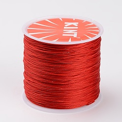 Dark Red Round Waxed Polyester Cords, Dark Red, 0.6mm, about 76.55 yards(70m)/roll