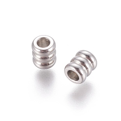 Stainless Steel Color 202 Stainless Steel Beads, Column, Stainless Steel Color, 5x4mm, Hole: 2mm