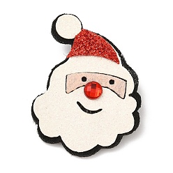 Santa Claus Рождественская тема брошь из искусственной кожи, штифт из цинкового сплава, Дед Мороз, 47.5x34x5 мм