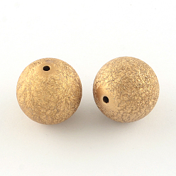 Sandy Brown Crapy Exterior Acrylic Beads, Round, Sandy Brown, 20mm, Hole: 2mm, about 105pcs/500g