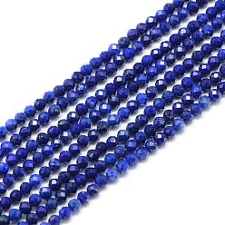 Lapis Lazuli Lapis-lazuli, brins de perles naturels , facette, ronde, 2x2mm, Trou: 0.5mm, Environ 188 pcs/chapelet, 15.9 pouce