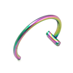 Rainbow Color Placage ionique (ip) 304 anneaux à lèvres en acier inoxydable bijoux de perçage, bijoux de corps de clous de nez, couleur arc en ciel, 10x12.5mm