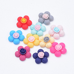 Mixed Color Resin Cabochons, Flower, Mixed Color, 19.5x20x8mm