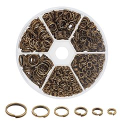 Antique Bronze 1 Box Iron Split Rings, Double Loops Jump Rings, 4mm/5mm/6mm/7mm/8mm/10mm, Nickel Free, Antique Bronze
