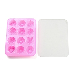 PeachPuff Flower DIY Silicone Fondant Molds, Resin Casting Molds, for Chocolate, Candy, UV Resin, Epoxy Resin Craft Making, PeachPuff, 155~160x208~215x3~23.5mm, Inner Diameter: 37~45x36.5~45mm
