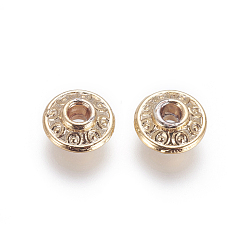 Golden Alloy Beads, Long-Lasting Plated, Flat Round, Golden, 6.5x3mm, Hole: 1.2mm