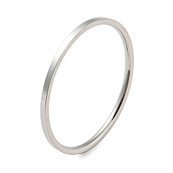 Color de Acero Inoxidable 304 anillo de dedo de banda lisa simple de acero inoxidable para mujeres y hombres, color acero inoxidable, tamaño de 9, diámetro interior: 19 mm, 1 mm