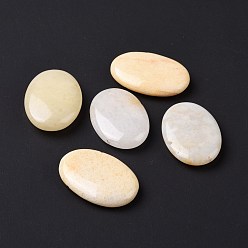 Mixed Stone Mixed White Jade & Topaz Jade Massage Stone, Massage Tools, Oval, 30x20x5mm