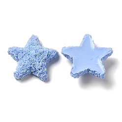 Cornflower Blue Opaque Resin Cabochons, Star, Cornflower Blue, 23.5x25x7.5mm