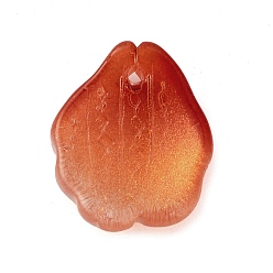 Coral Glass Pendants, Autumn Epiphyllum Leaf Charms, Coral, 17.5~19x15x4mm, Hole: 1.2mm