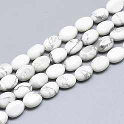Howlite Natural Howlite Beads Strands, Oval, 8x6x4mm, Hole: 1mm, about 49~50pcs/strand, 14.5 inch~14.7 inch