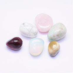 Mixed Stone Natural & Synthetic Assorted Gemstone Beads, Mixed Shapes, Tumbled Stone, No Hole/Undrilled Gemstone, 21~32x18~28x14~18mm