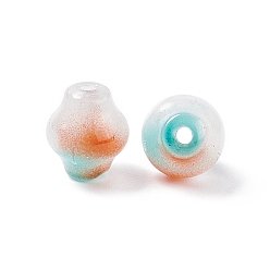 Orange Opaque Glass Beads, Lantern, Orange, 9x8mm, Hole: 1.5mm