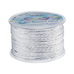 Gris Hilos de nylon olycraft, cuerdas de milán / cuerdas retorcidas, gris, 1.5~2 mm, sobre 50 m / rollo