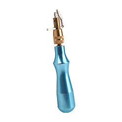Light Sky Blue Adjustable Leather Stitching Groover, Sew Crease Leather Carving Cutting Edging Tools, with Aluminum Handle, Light Sky Blue, 13.5x2.5cm, Hole: 4mm