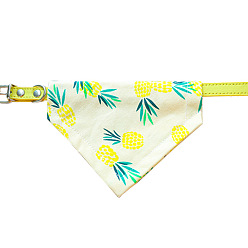 Pineapple Cotton Pet's Bandanas, Dog Cat Collar Bibs, Triangle, Pineapple Pattern, 200~260mm