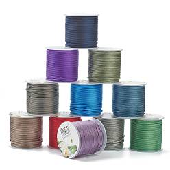 Mixed Color Polyester Braided Cords, for Jewelry Making Beading Crafting, Mixed Color, 1.5mm, about 21.87 yards(20m)/roll